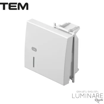 MODUL TIPKA SA INDIKACIJOM I OZNAKOM GRIJALICA 2M BIJELA SJAJNA