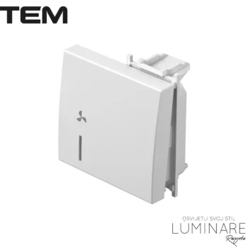 MODUL TIPKA SA INDIKACIJOM I OZNAKOM VENTILATOR 2M BIJELA SJAJNA