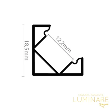 Alternative view of ALU. PROFIL ZA LED TRAKU NADGRADNI KUTNI CRNI 2m 18.5x12.2mm