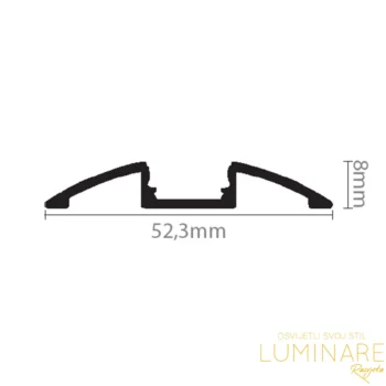 Alternative view of ALU. PROFIL ZA LED TRAKU NADGRADNI 2m 52.3x8mm