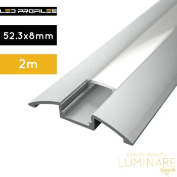 ALU. PROFIL ZA LED TRAKU NADGRADNI 2m 52.3x8mm