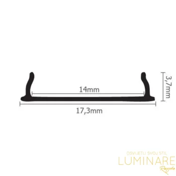 Alternative view of ALU. PROFIL ZA LED TRAKU NADGRADNI SAVITLJIVI 2m 17.3x3.7mm