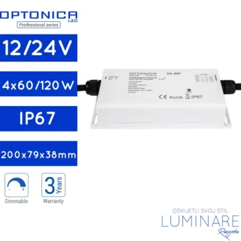 LED 4 ZONSKI KONTROLER 12/24V(4x60/120W) IP67 Professional