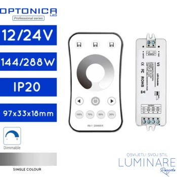 kontroler za led traku-jednobojni-sa daljinskim-12v-24v-kontroler za jednobojnu led traku-luminare rasvjeta