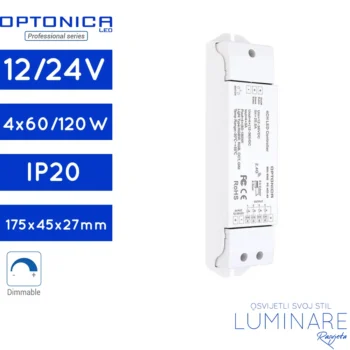 LED 4 ZONSKI KONTROLER 12/24V(4x60/120W) IP20 Professional