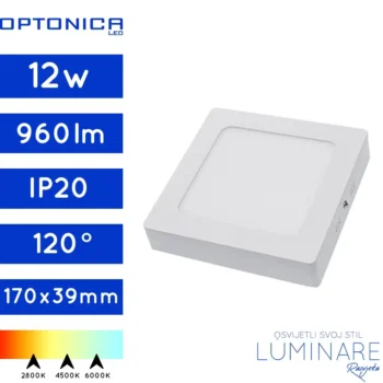 led panel kvadratni nadgradni12w-960lm-bijeli-luminare rasvjeta