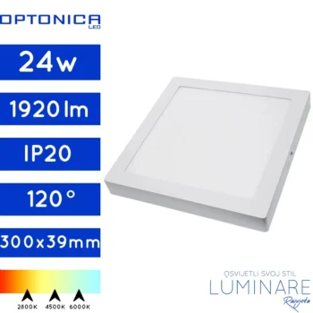 led panel 24w kvadratni nadgradni-1920lm-bijeli-luminare rasvjeta