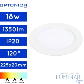 ugradneni led panel okrugli 18w-1350lumena-bijeli-luminare rasvjeta