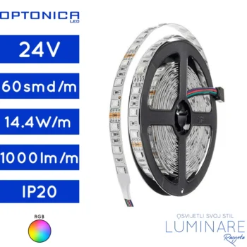 led traka 5050-24v-14.4w-60led-ip20-rgb-10milimetara-1000lumena-luminare rasvjeta