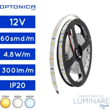led traka 2835-4.8w-60led-ip20-2700k-4500k-6000k-8milimetara-300lumena-luminare rasvjeta