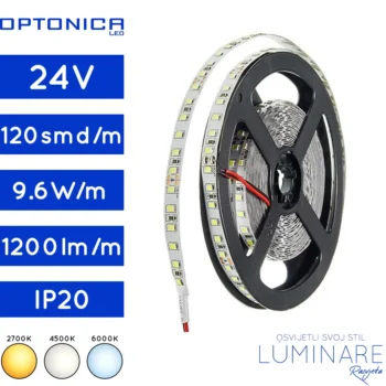 led traka 2835-9.6w-120led-ip20-2700k-4500k-6000k-8milimetara-1200lumena-luminare rasvjeta