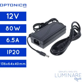 NAPAJANJE 80W 6.5A 12V IP20 SA UTIKAČEM