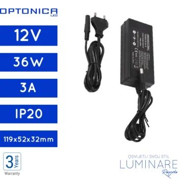 NAPAJANJE 36W 3A 12V IP20 SA UTIKAČEM PREMIUM