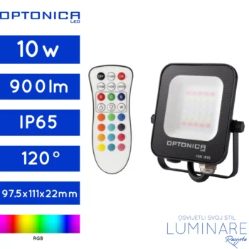 LED RGB REFLEKTOR 10W CRNI IP65
