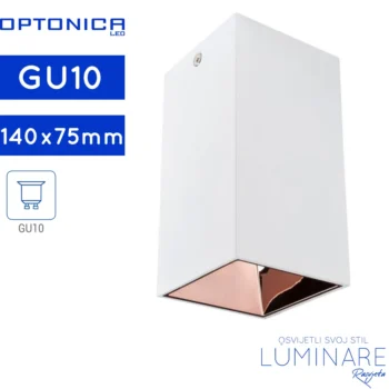KVADRATNA STROPNA SPOTLIGHT SVJETILJKA GU10 BIJELA/ROSE GOLD