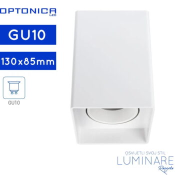 KVADRATNA STROPNA SPOTLIGHT SVJETILJKA GU10 BIJELA PLASTIČNA