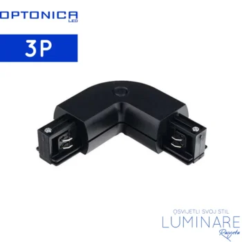 kutni konektor za trofaznu sinu optonica-crni-luminare rasvjeta