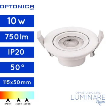 LED DOWNLIGHTER COB 10W OKRUGLI BIJELI