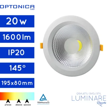 LED DOWNLIGHTER COB 20W OKRUGLI TUV
