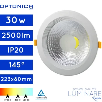 LED DOWNLIGHTER COB 30W OKRUGLI TUV