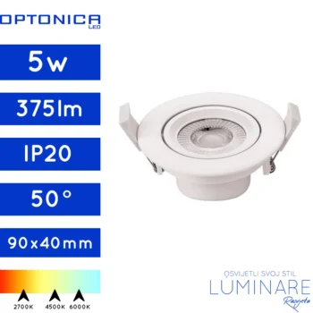 LED DOWNLIGHTER COB 5W OKRUGLI BIJELI