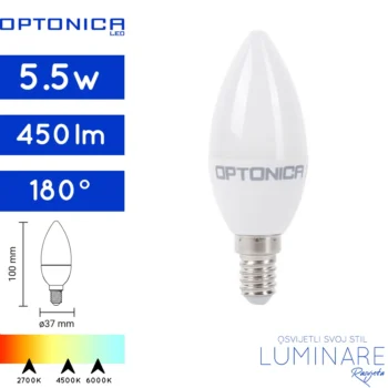 e14 led zarulja c37 5.5w-2 godine jamstvo