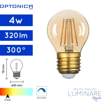 led dimabilna filament zarulja e27 4w 2700k g45-1326-luminare