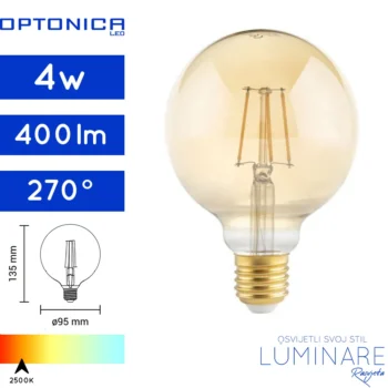 led filament zarulja e27 4w 2500k g95-1794-luminare