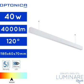 LINEARNA LED SVJETILJKA 40W BIJELA POVEZIVA