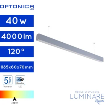 LINEARNA LED SVJETILJKA 40W SIVA POVEZIVA