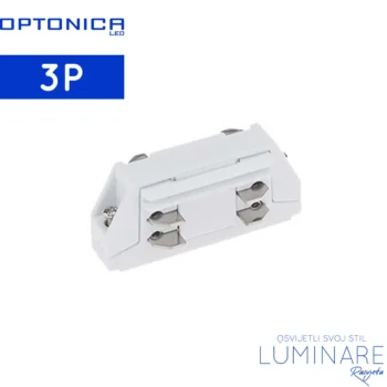 RAVNI MINI KONEKTOR ZA TROFAZNU ŠINU BIJELI OPTONICA