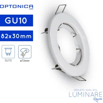 OKVIR ZA ŽARULJU GU10 OKRUGLI BIJELI UGRADBENI