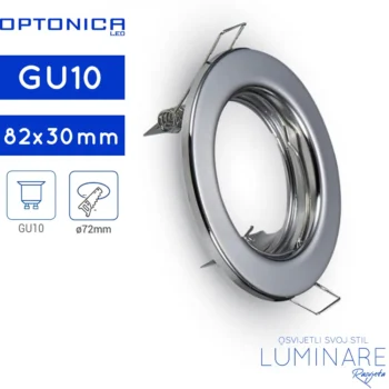OKVIR ZA ŽARULJU GU10 OKRUGLI CHROME UGRADBENI