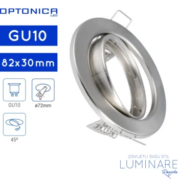ZAKRETNI OKVIR ZA ŽARULJU GU10 OKRUGLI INOX UGRADBENI