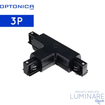 T KONEKTOR ZA TROFAZNU ŠINU CRNI OPTONICA
