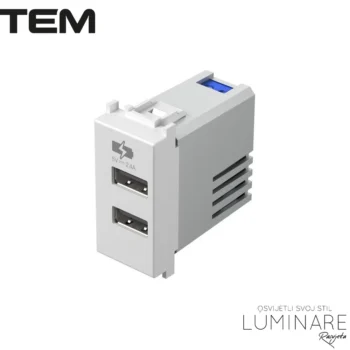 MODUL UTIČNICA 2xUSB 5V 2.4A BIJELA SJAJNA