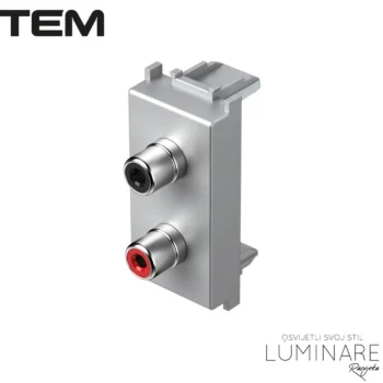 MODUL UTIČNICA AUDIO 2xRCA 1M SREBRNA MAT