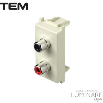 MODUL UTIČNICA AUDIO 2xRCA 1M BEŽ SJAJNA