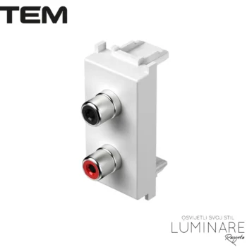 MODUL UTIČNICA AUDIO 2xRCA 1M BIJELA SJAJNA