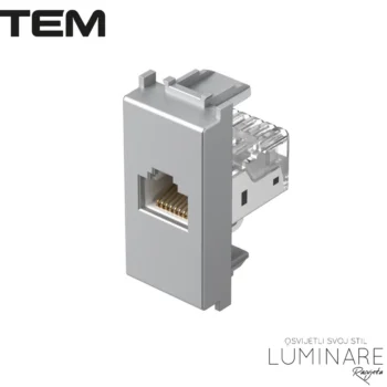 MODUL UTIČNICA INTERNET CAT6 KS RJ45 1M SREBRNA MAT