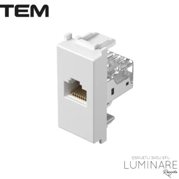MODUL UTIČNICA INTERNET CAT6 KS RJ45 1M BIJELA SJAJNA