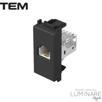 MODUL UTIČNICA TELEFONSKA KS RJ11 1M CRNA MAT