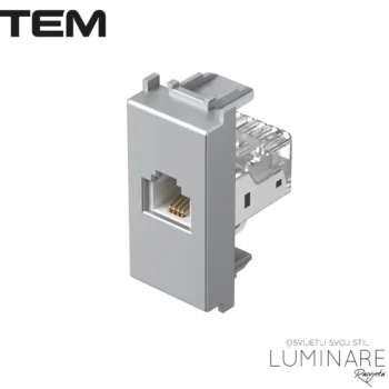 MODUL UTIČNICA TELEFONSKA KS RJ11 1M SREBRNA MAT