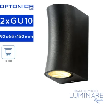 VANJSKA ZIDNA SVJETILJKA 2xGU10 CRNA