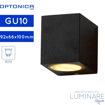 VANJSKA ZIDNA SVJETILJKA GU10 CRNA KVADRATNA