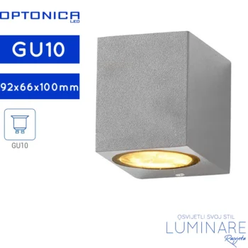 VANJSKA ZIDNA SVJETILJKA GU10 SIVA KVADRATNA