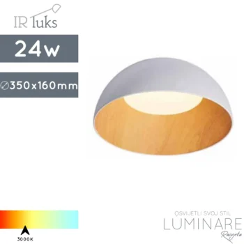 led plafonjera mezza legno-24w-mat bijela-drvo-35x16cm-luminare rasvjeta