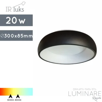 LED PLAFONJERA 20W ROTONDO BORDO MATT BLACK