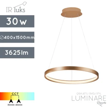 led visilica interno-okrugla visilica-ir luks-30w-cct-zlatna-luminare rasvjeta
