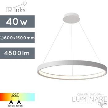 led visilica interno-okrugla visilica-ir luks-40w-cct-bijela-luminare rasvjeta